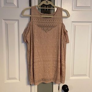 Torrid pale pink cold shoulder top